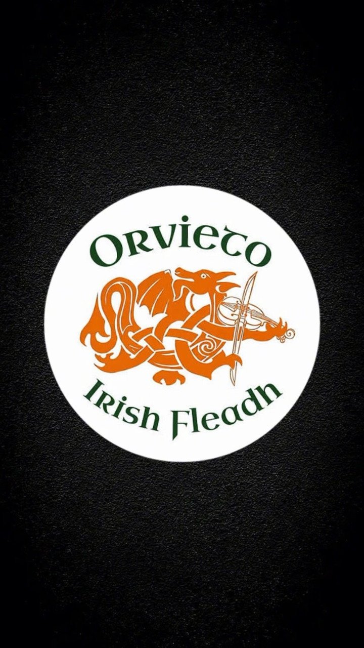 Orvieto Irish Fleadh Festival 2026 logo on a black background